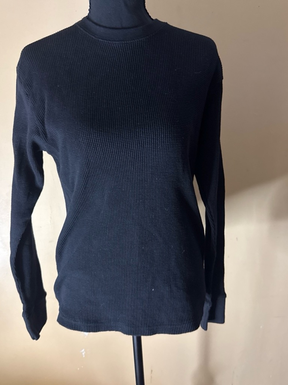 Classic Women’s Black Thermal Long-Sleeve Top